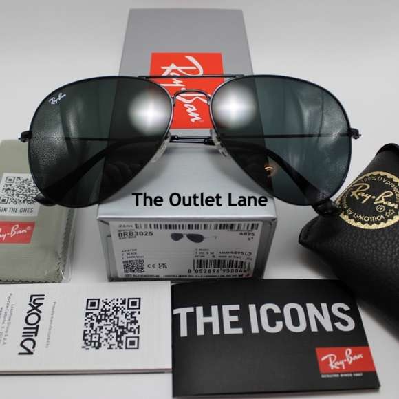 Model Display Ray-Ban Aviator Black Classic RB3025 - Picture 5 of 16